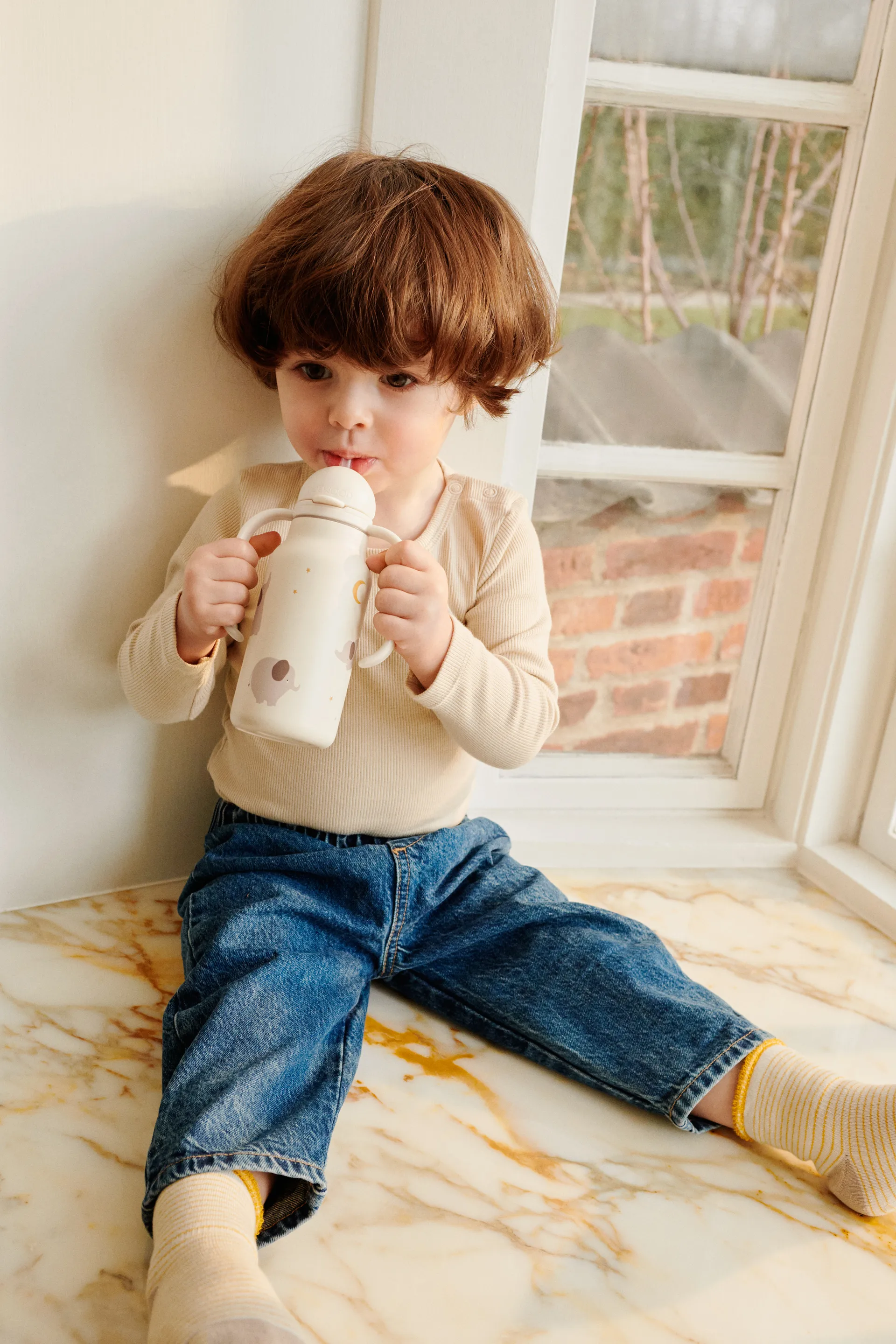 Kimmie Wasserflasche 25 cl, Elephant-Creme de la creme Liewood