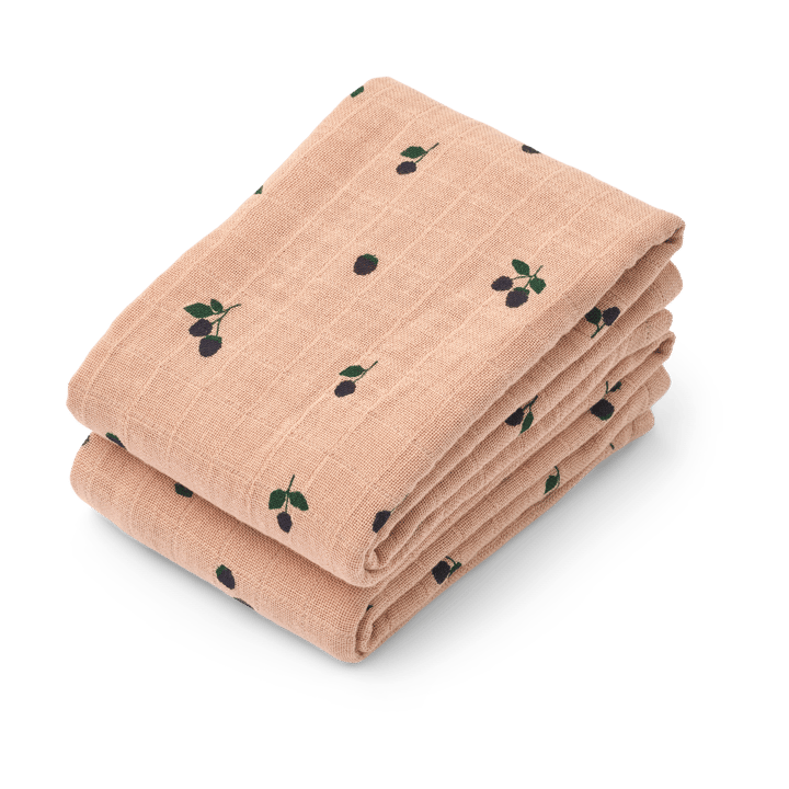 Lewis muslin Tuch 2er-Pack 65x65 cm - Mini Berry-Pale tuscany - Liewood