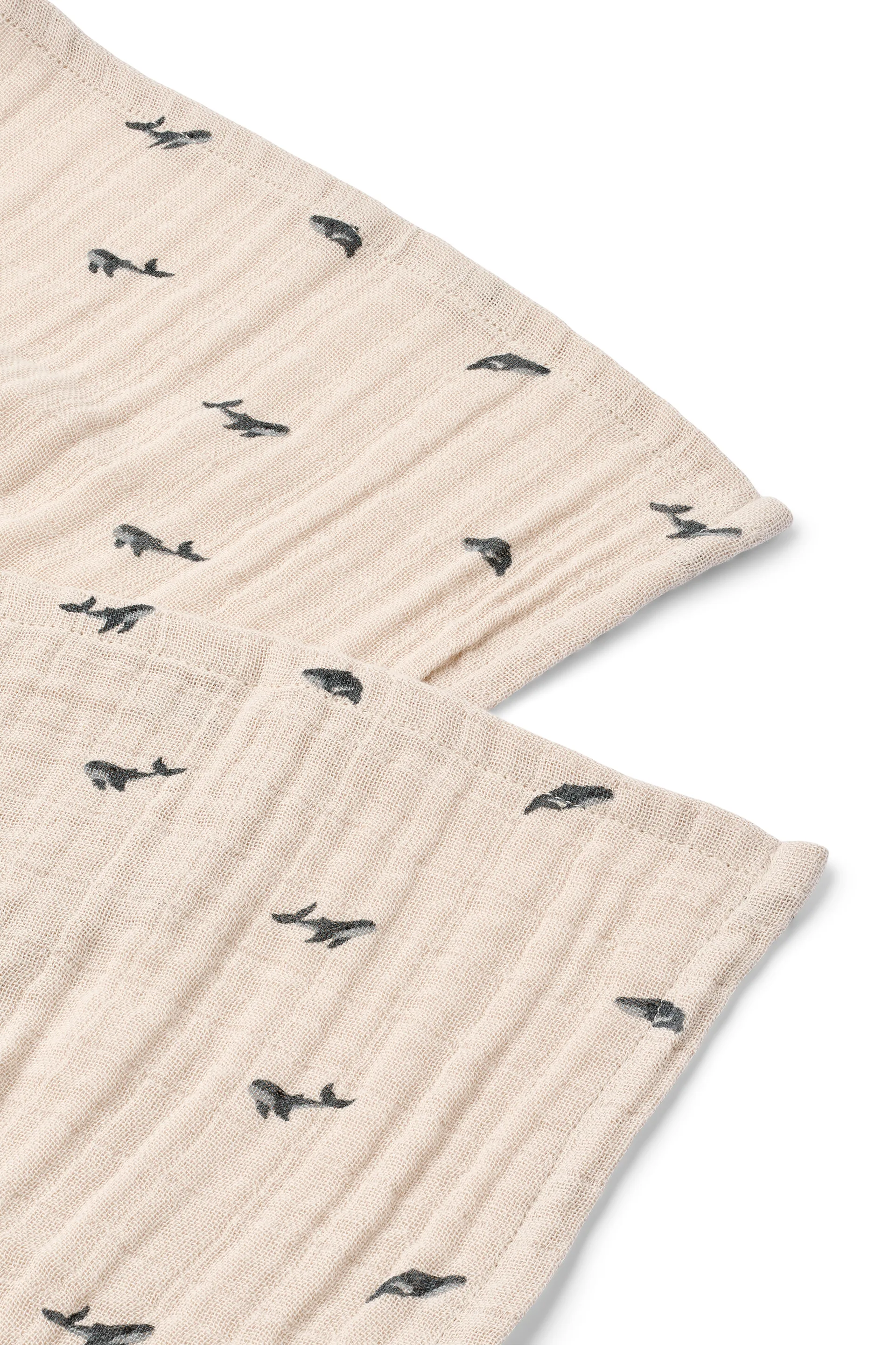 Lewis muslin Tuch 2er-Pack 65x65 cm, Mini whale-Sandy Liewood