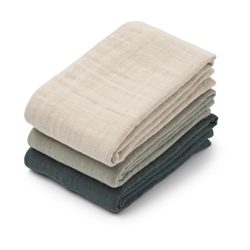 Lewis Musselin-Tuch 3-teilig 65x65 cm - Dove blue mix - Liewood