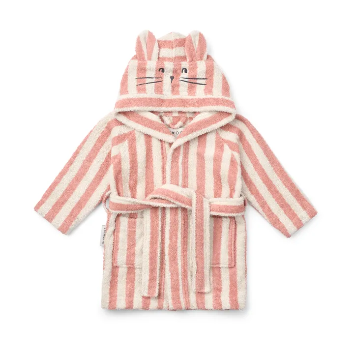 Lily Bademantel coral blush creme de la creme stripe - 3–4 Jahre - Liewood