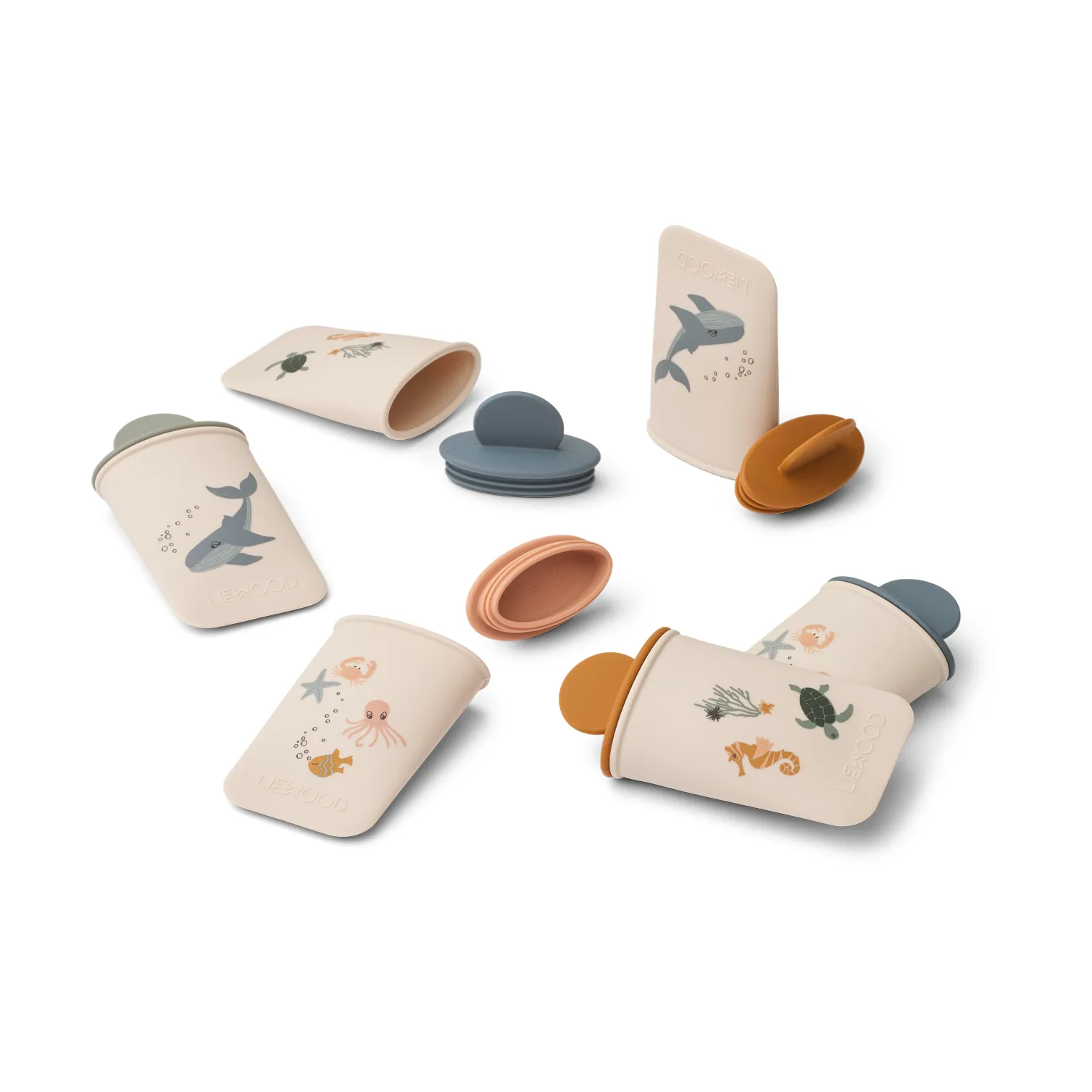 Malik printed mini Eis am Stiel-Formen 12-teilig, Sea creature-sandy Liewood