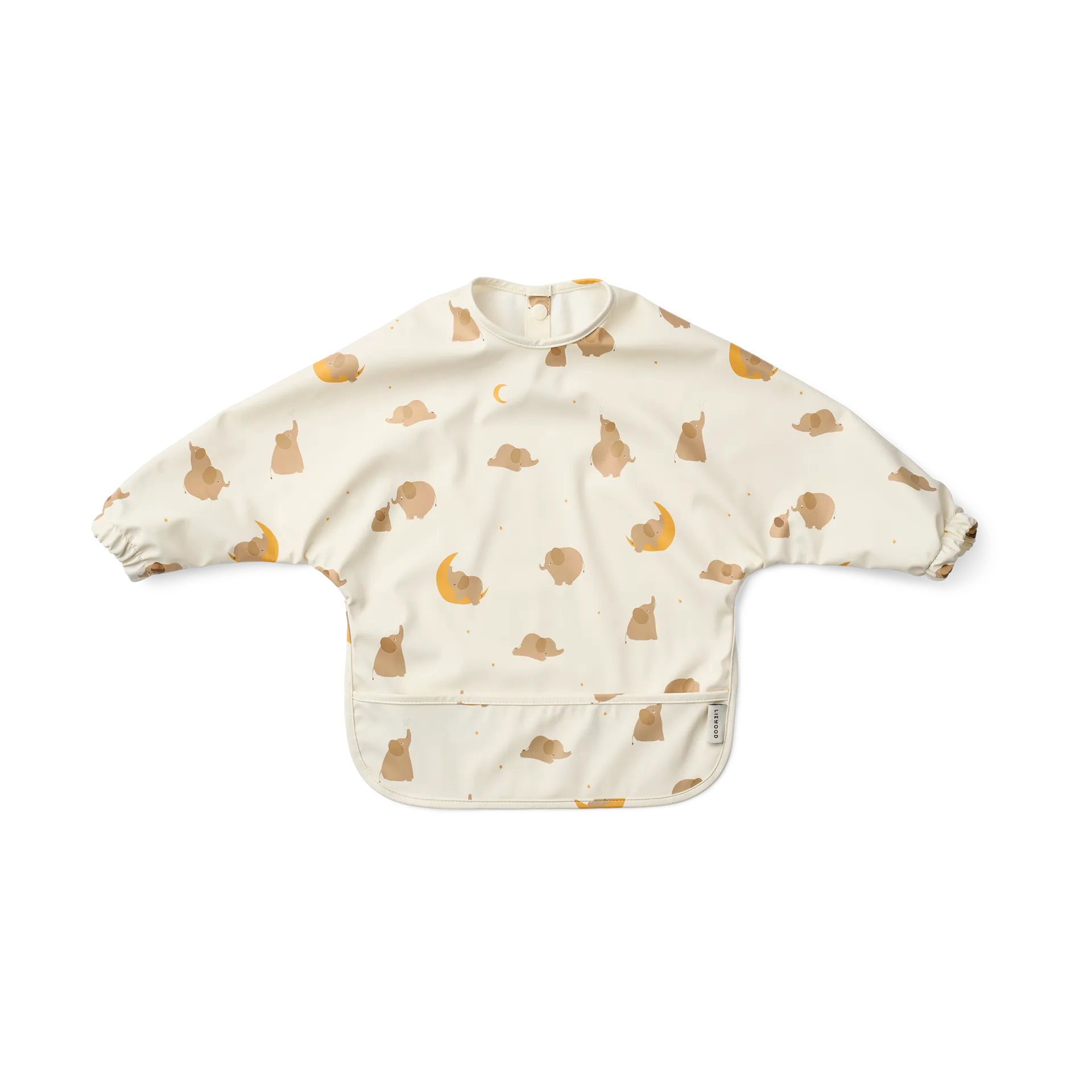 Merle Lätzchen mit Ärmel, Elephant-Creme de la creme Liewood