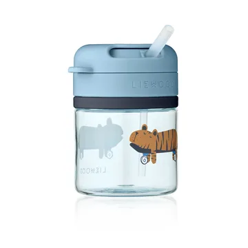 Pavia Becher mit Strohhalm 28 cl - Fun-beach blue - Liewood