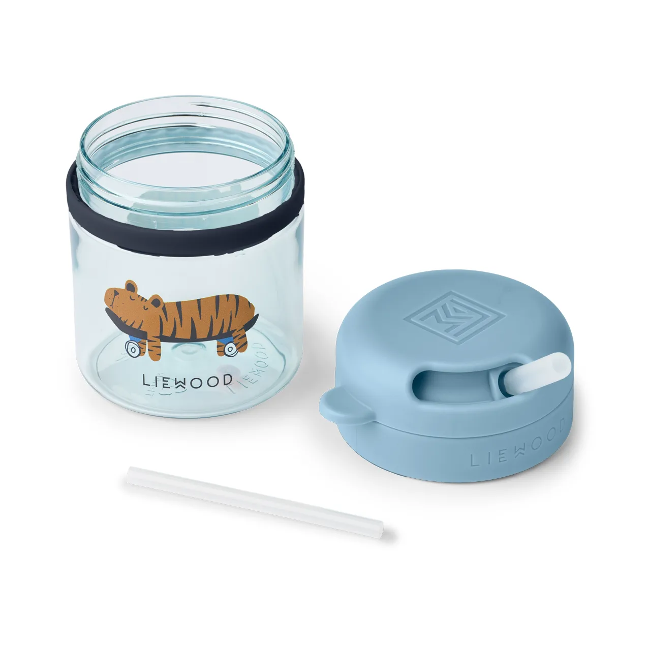 Pavia Becher mit Strohhalm 28 cl, Fun-beach blue Liewood