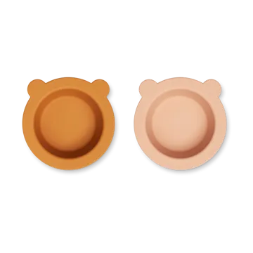 Peony Schale mit Saugnapf Ø16 cm 2-teilig - Mustard-tuscany rose mix - Liewood