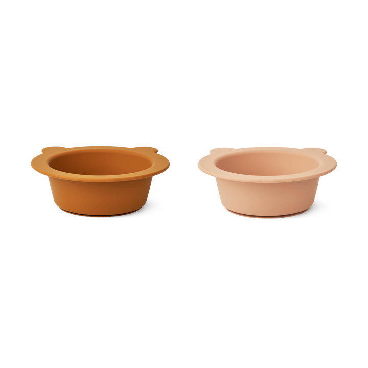 Peony Schale mit Saugnapf Ø16 cm 2-teilig, Mustard-tuscany rose mix Liewood