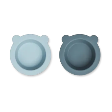 Peony Schale mit Saugnapf Ø16 cm 2-teilig - Sea blue-Whale blue - Liewood