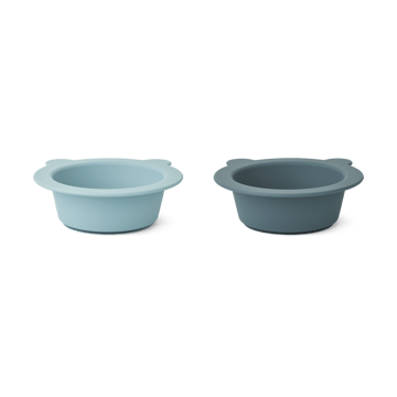 Peony Schale mit Saugnapf Ø16 cm 2-teilig - Sea blue-Whale blue - Liewood