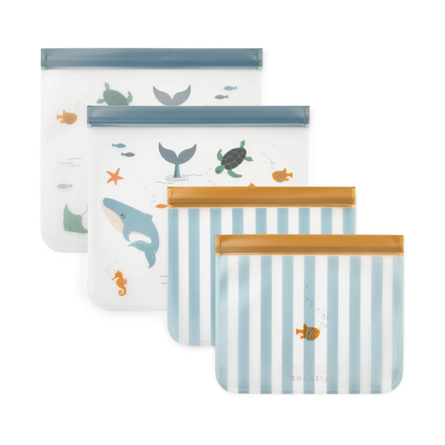 Rebus wiederverwendbare Tasche 4‑teilig, Sea creature-sandy Liewood