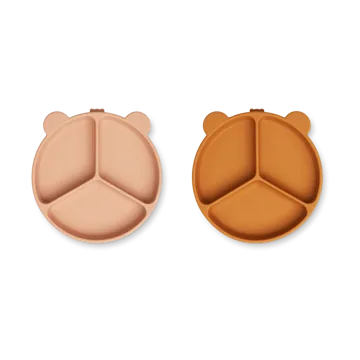 Stacy geteilter Kinderteller 2er-Pack - Mustard-tuscany rose mix - Liewood