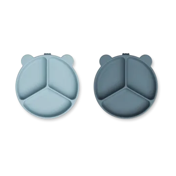Stacy geteilter Kinderteller 2er-Pack - Sea blue-Whale blue - Liewood