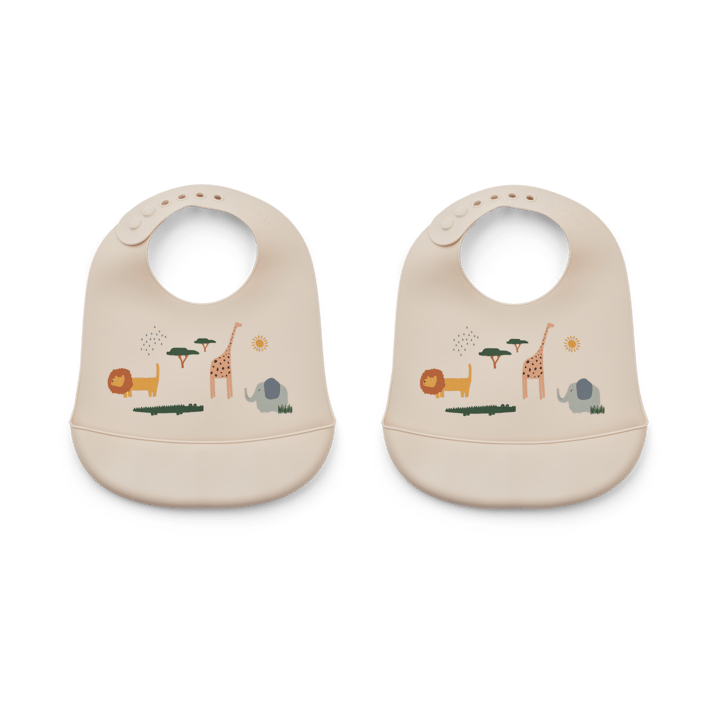 Tilda Lätzchen Silikon 2er-Pack - Safari sandy mix - Liewood