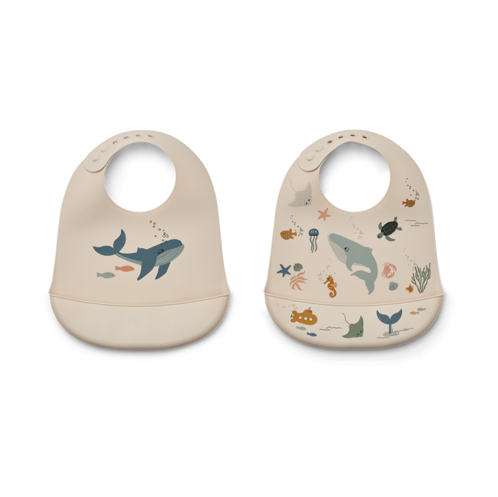 Tilda Lätzchen Silikon 2er-Pack - Sea creature-Sandy - Liewood