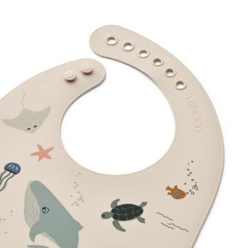 Tilda Lätzchen Silikon 2er-Pack - Sea creature-Sandy - Liewood