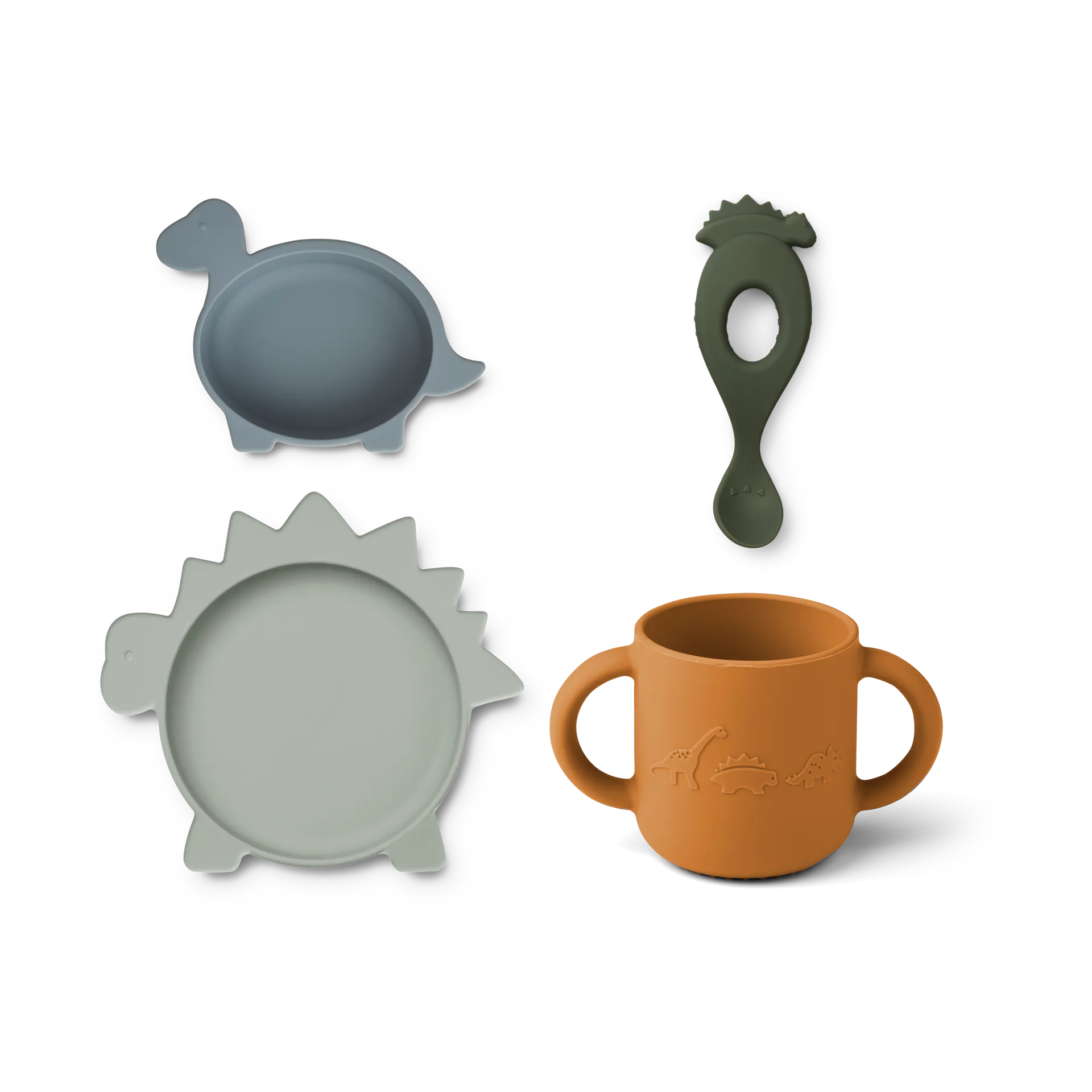 Vivi Geschirrset silikon 4-teilig, Dino blue multi mix Liewood