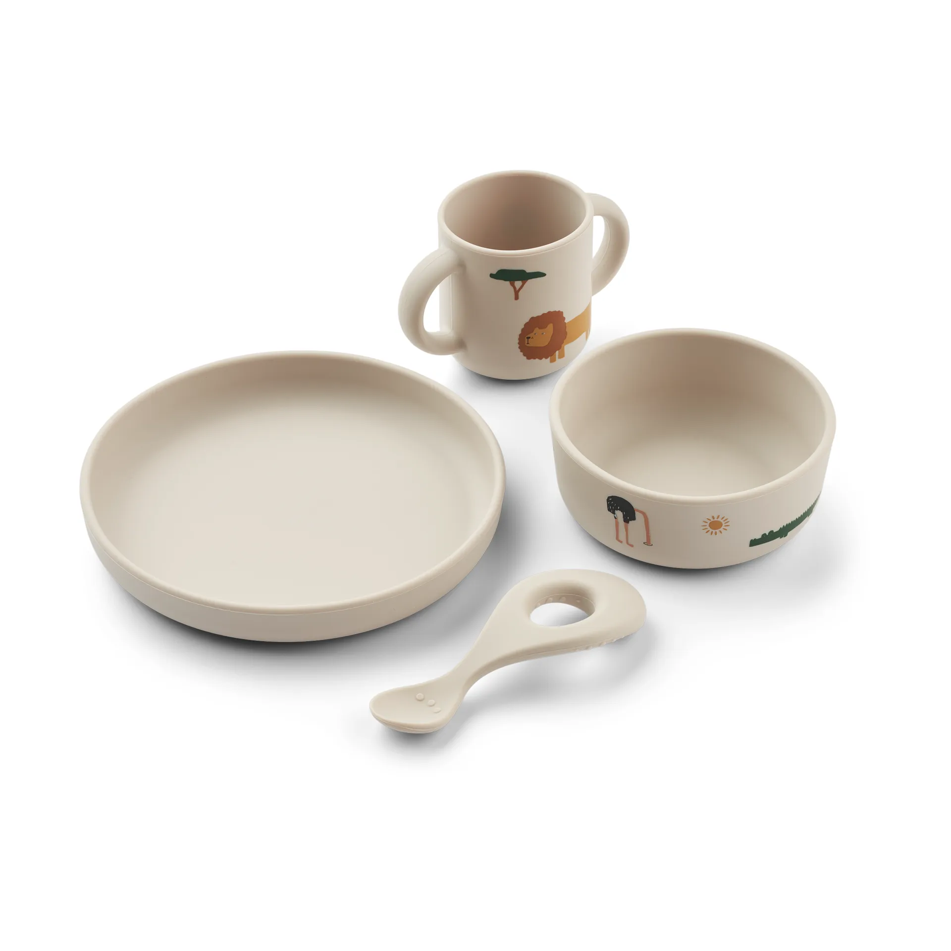 Vivi printed Geschirrset 4-teilig, Safari sandy mix Liewood