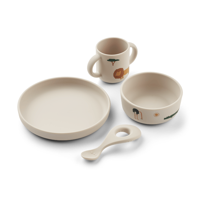 Vivi printed Geschirrset 4-teilig, Safari sandy mix Liewood