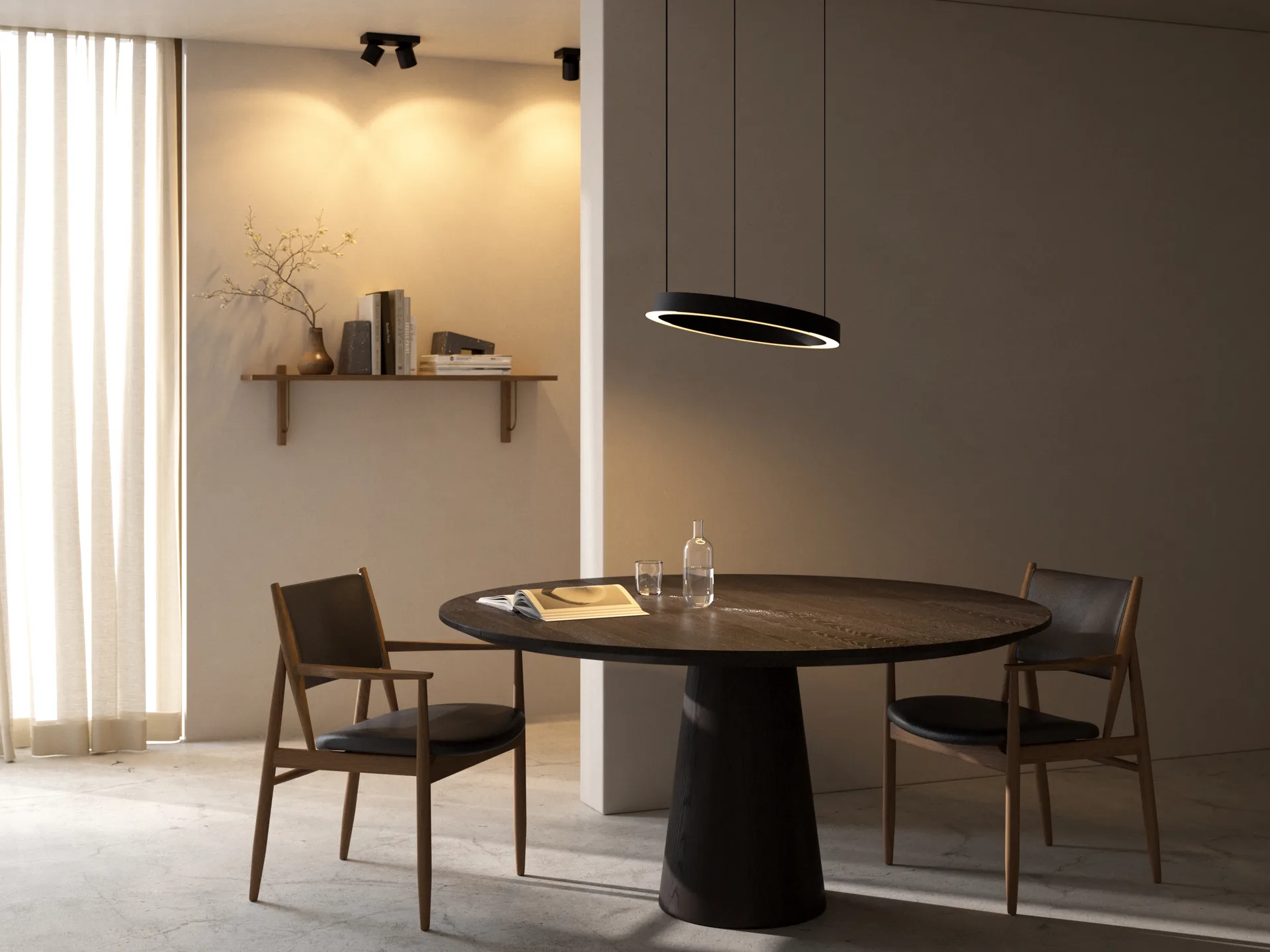 Edge round Ø40 Pendelleuchte switch tune, Carbon black Light-Point