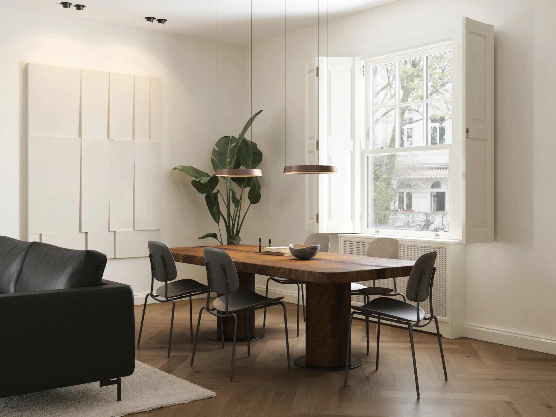 Edge round Ø40 Pendelleuchte switch tune, Rose gold Light-Point