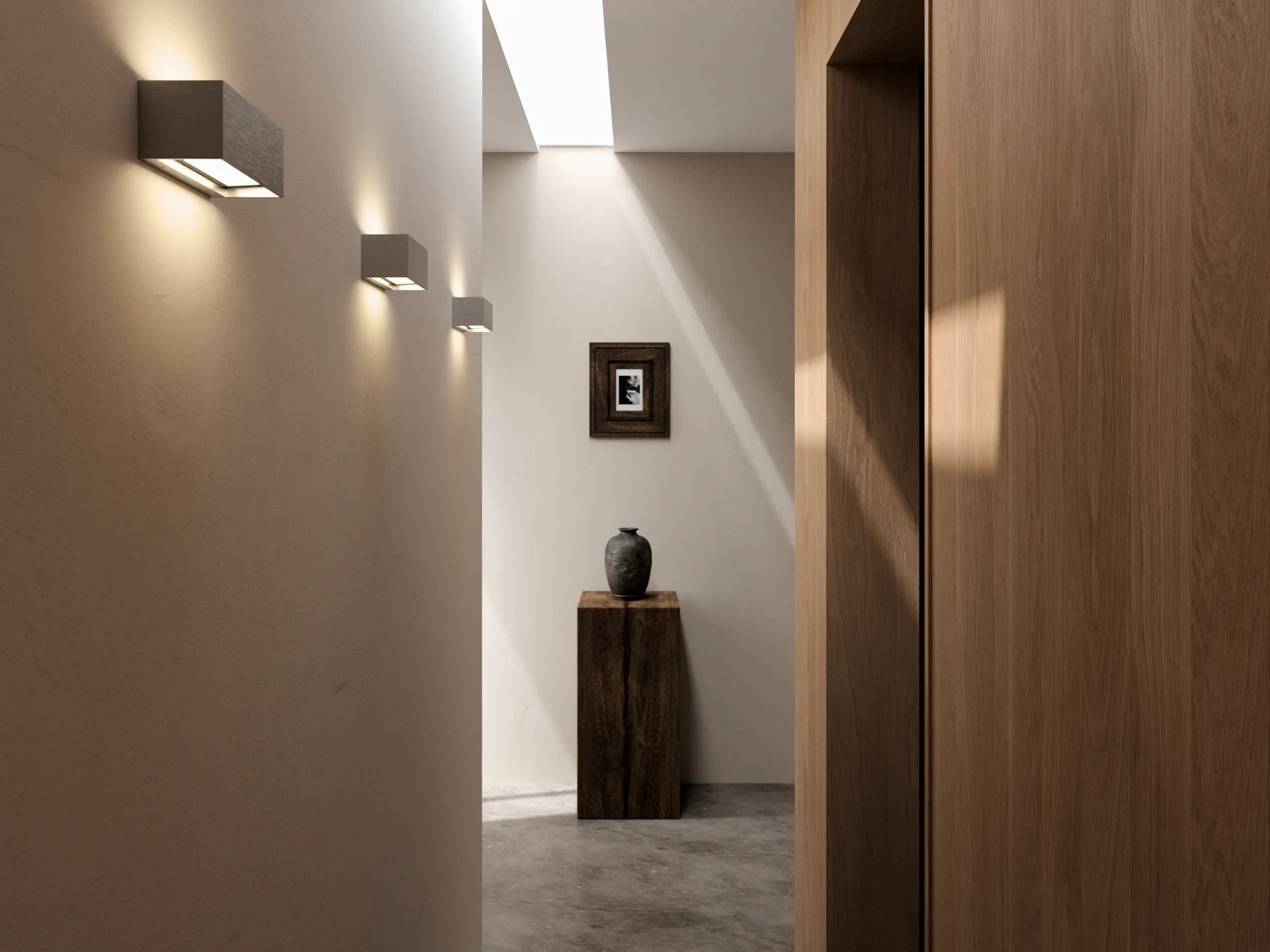 Linea W1 Wandleuchte switch tune, Titanium, 7x15 cm Light-Point