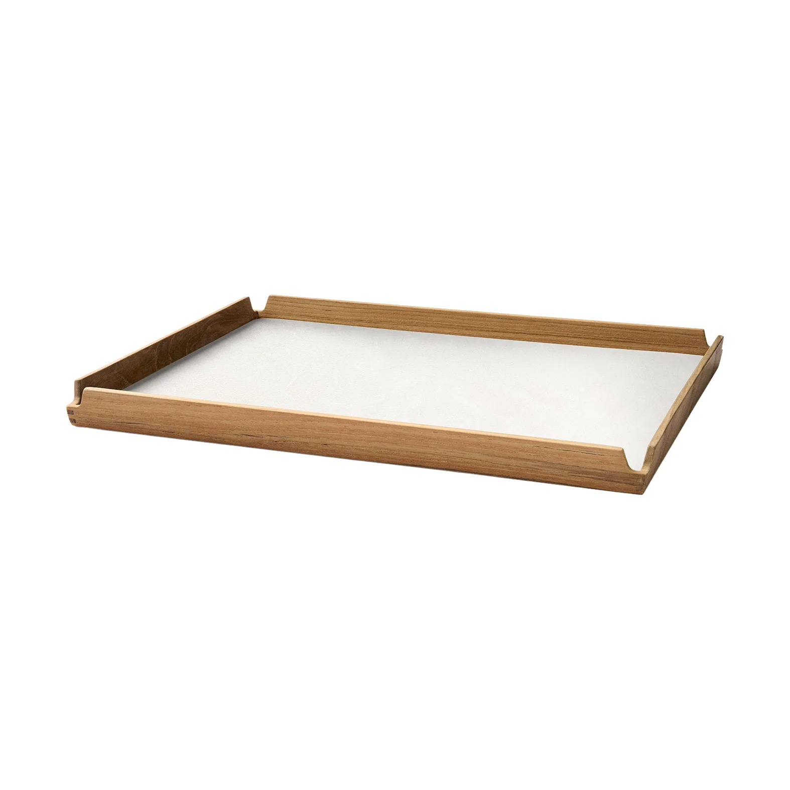 Airy Teak-Tablett square L, Nupo pure white LIND DNA