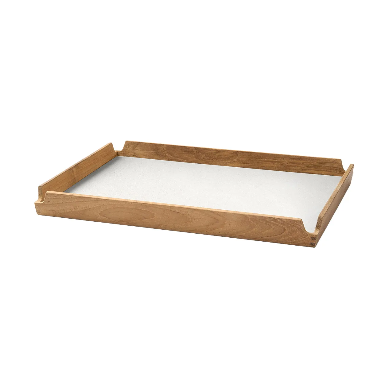 Airy Teak-Tablett square M, Nupo pure white LIND DNA
