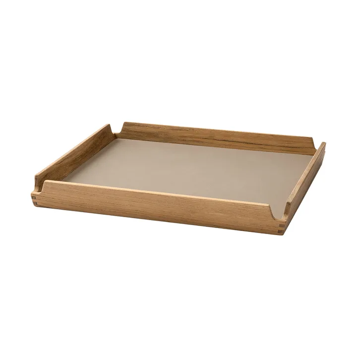 Airy Teak-Tablett square S - Nupo clay brown - LIND DNA