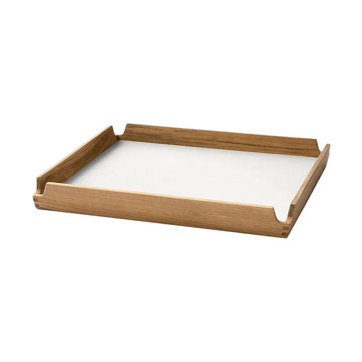 Airy Teak-Tablett square S - Nupo pure white - LIND DNA