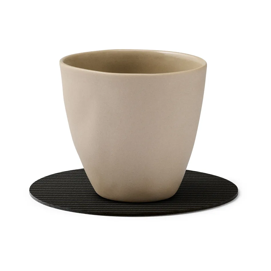 Corduroy Glasuntersetzer, Black ink, circle LIND DNA