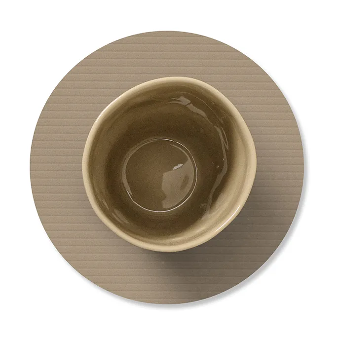 Corduroy Glasuntersetzer, Clay brown, circle LIND DNA