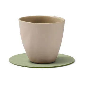 Corduroy Glasuntersetzer - Olive green, circle - LIND DNA