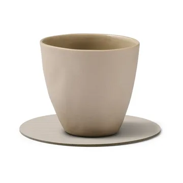 Corduroy Glasuntersetzer - Oyster white, circle - LIND DNA