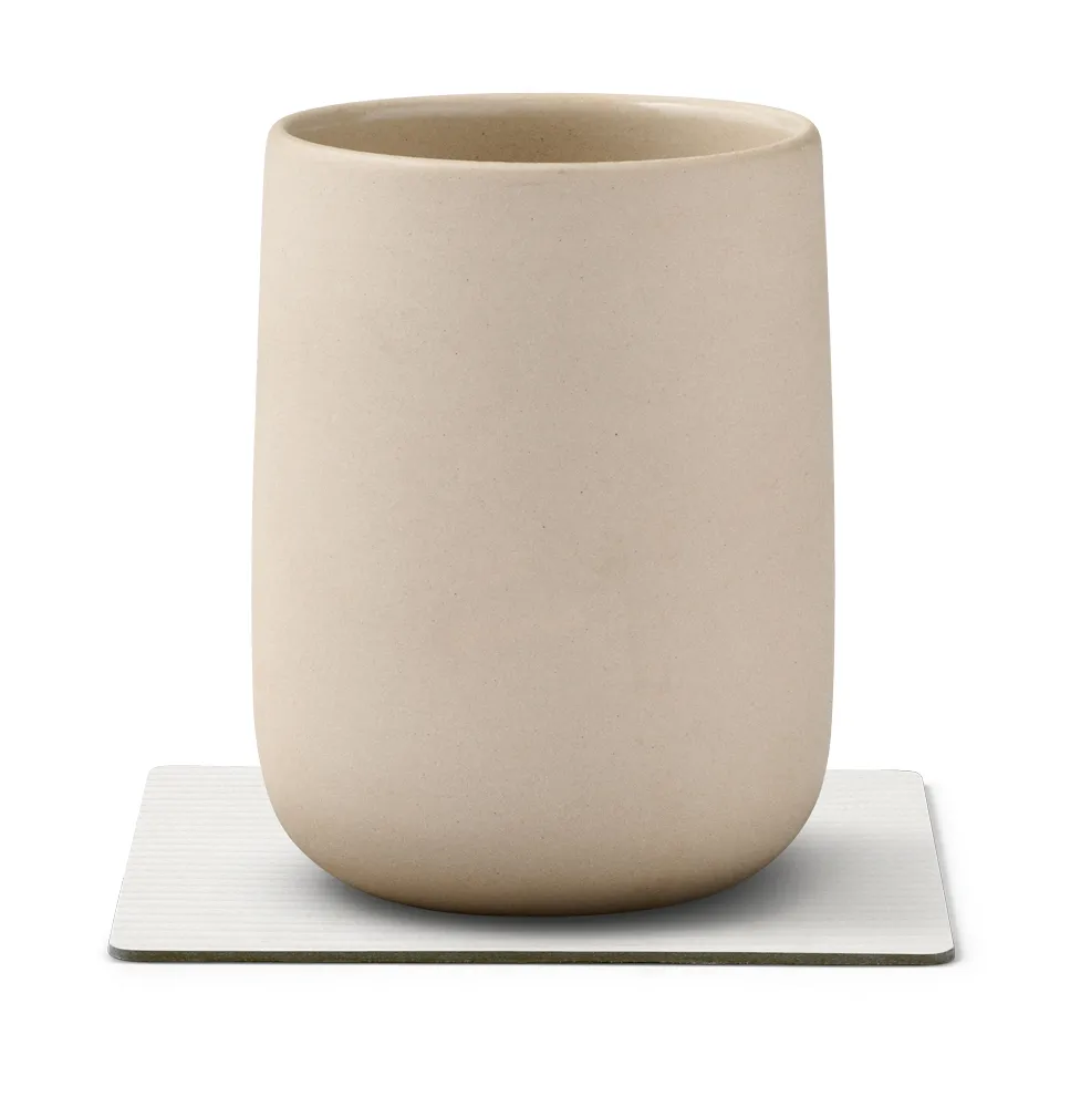 Corduroy Glasuntersetzer square, Pure white LIND DNA