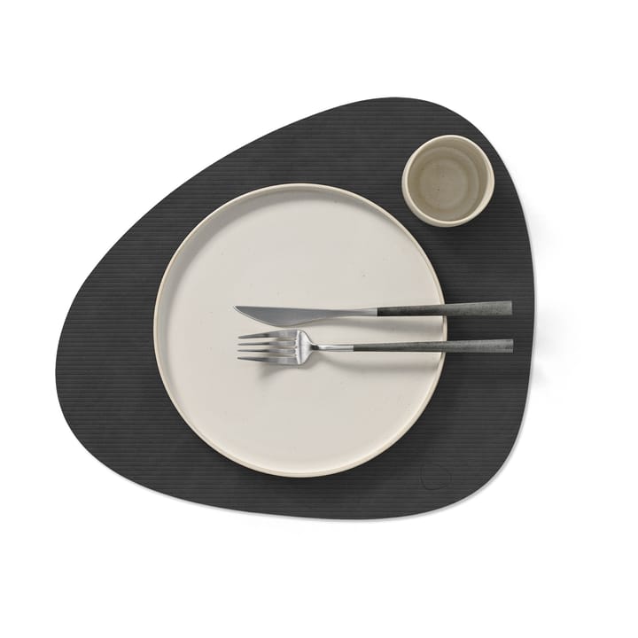 Corduroy Tischset curve L, Black LIND DNA