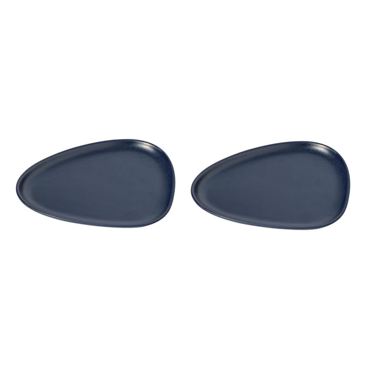 Curve Stoneware Lunch-Teller 2er Pack - Marinblau - LIND DNA