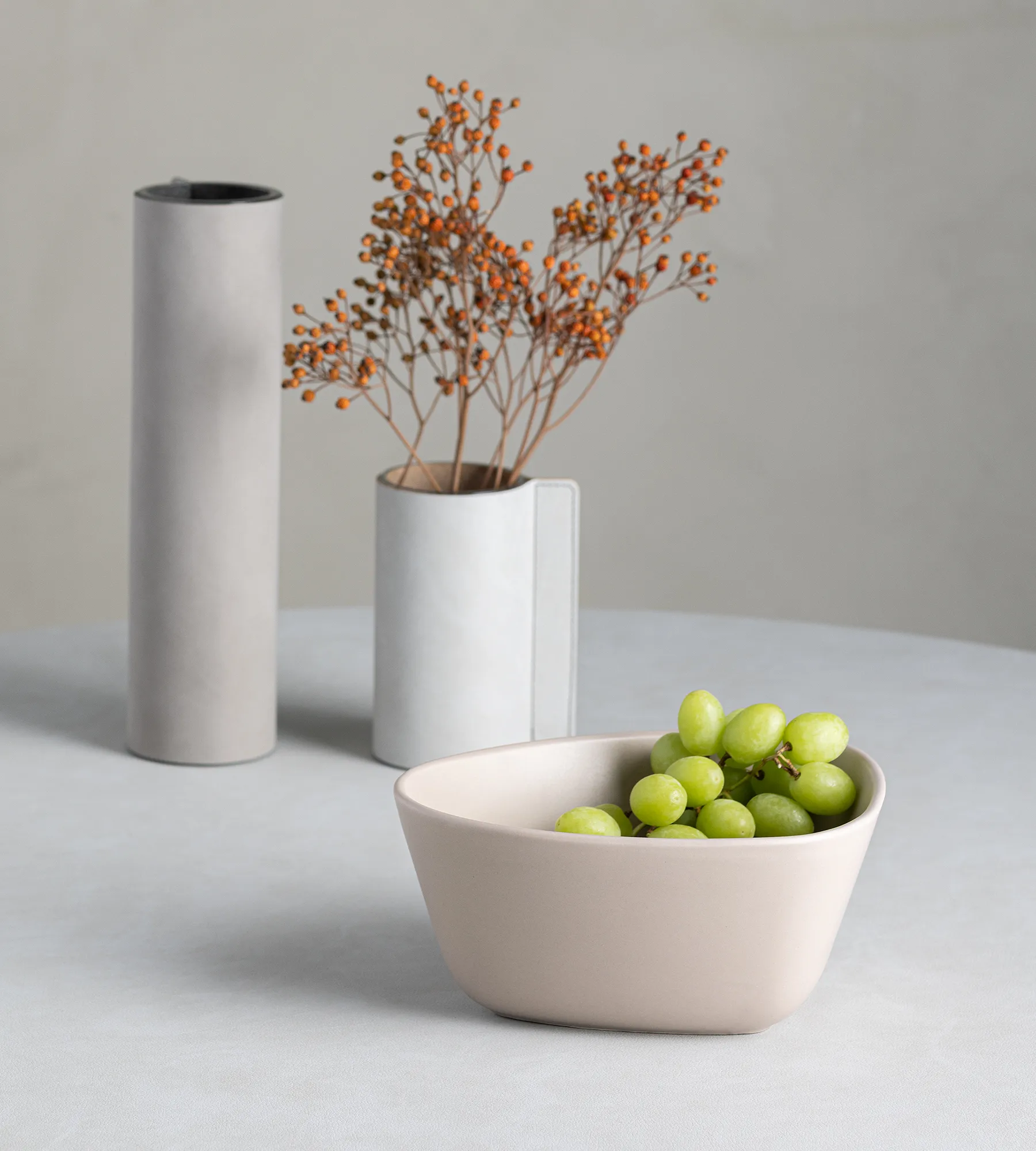 Curve Stoneware Schale M 20 x 22cm, Sand LIND DNA