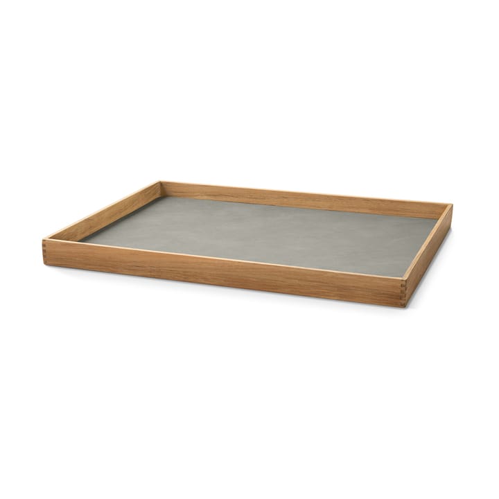 Even Teak-Tablett square L - Nupo light grey - LIND DNA