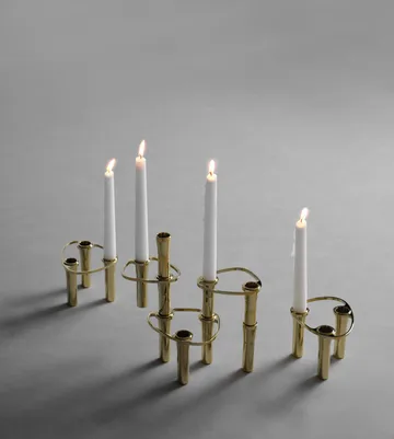Lind Curve kombinerbarer Kerzenhalter 24K vergoldet - Double - LIND DNA