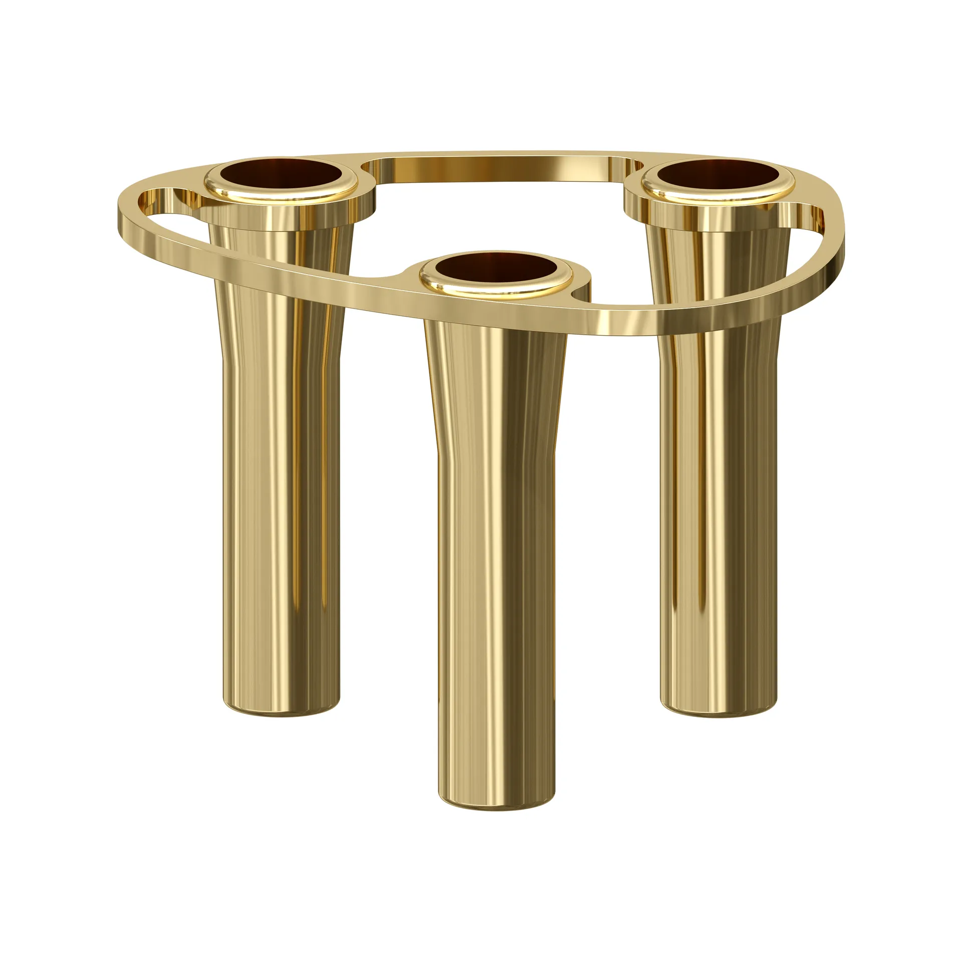 Lind Curve kombinerbarer Kerzenhalter 24K vergoldet, Triple LIND DNA