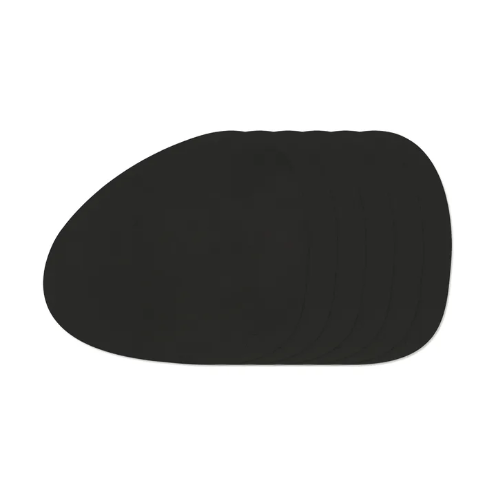 Nupo Curve Tischset - Schwarze Tinte, 6er-Pack - LIND DNA