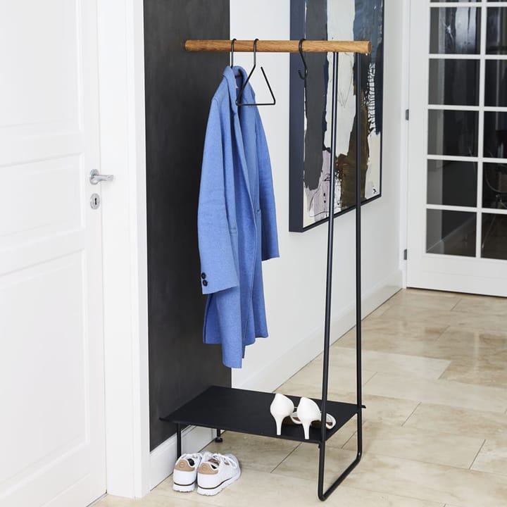 Swing Kleiderhaken, Oak black, l, Schnur schwarz LIND DNA