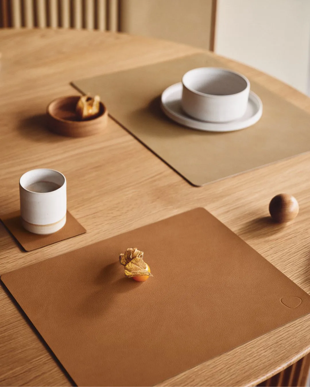 Wood Box Aufbewahrung für Glasuntersetzer, Nature-oak, circle, S LIND DNA