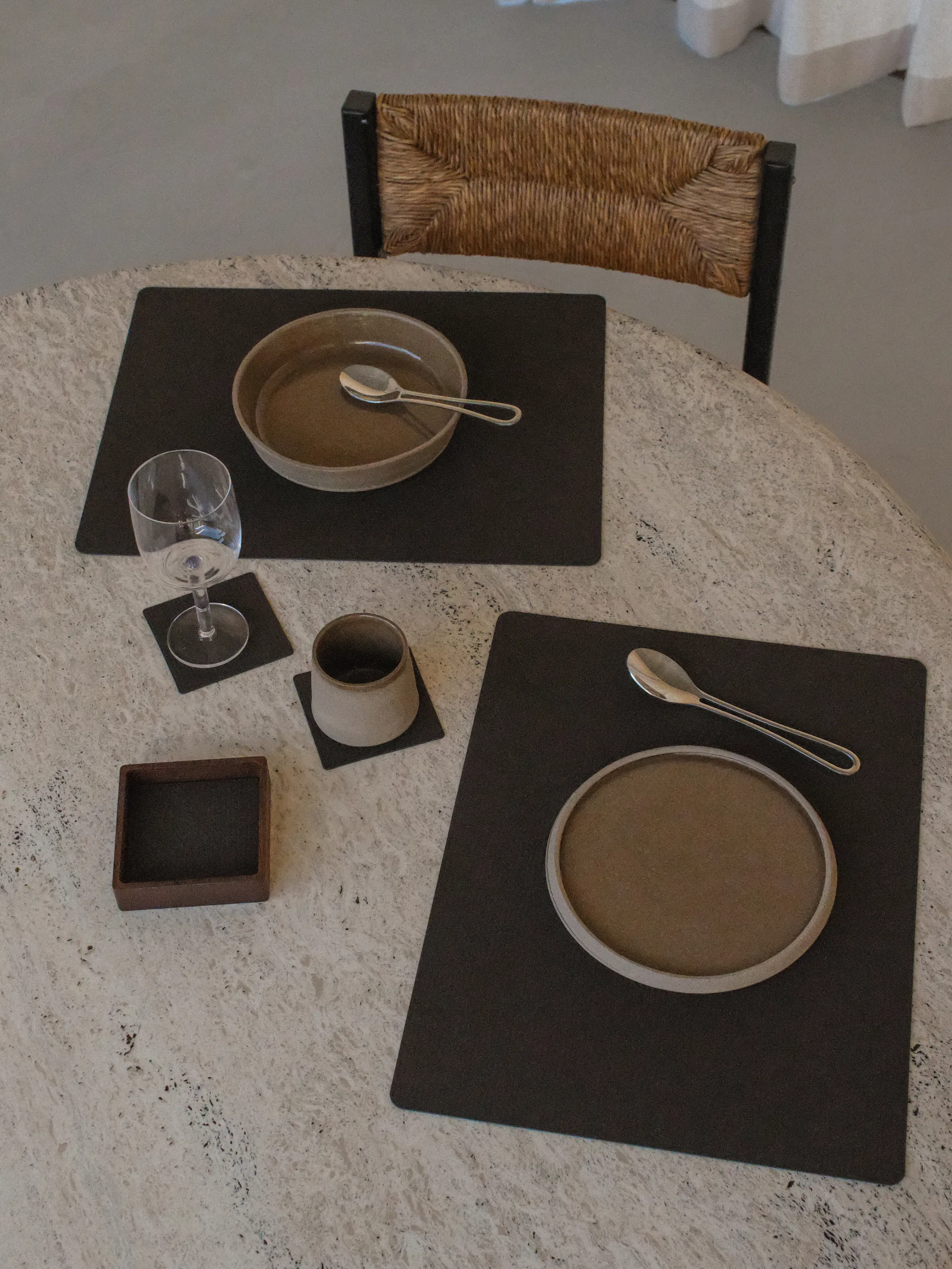 Wood Box Aufbewahrung für Glasuntersetzer, Smoked-oak, square, S LIND DNA