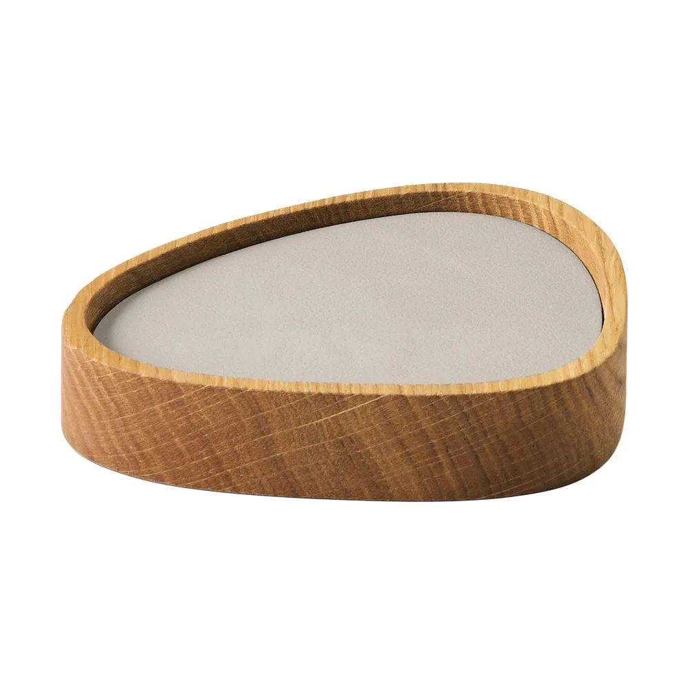 Wood Box Glasuntersetzer Set, Nature-oak, curve, S, Nupo oyster white, 9-teilig LIND DNA