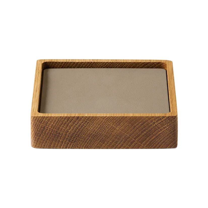 Wood Box Glasuntersetzer Set, Nature-oak, quadratisch, S, Nupo clay brown, 9-teilig LIND DNA