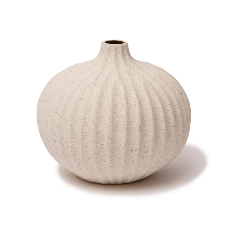 Bari Vase - Sand white light deep line, L - Lindform