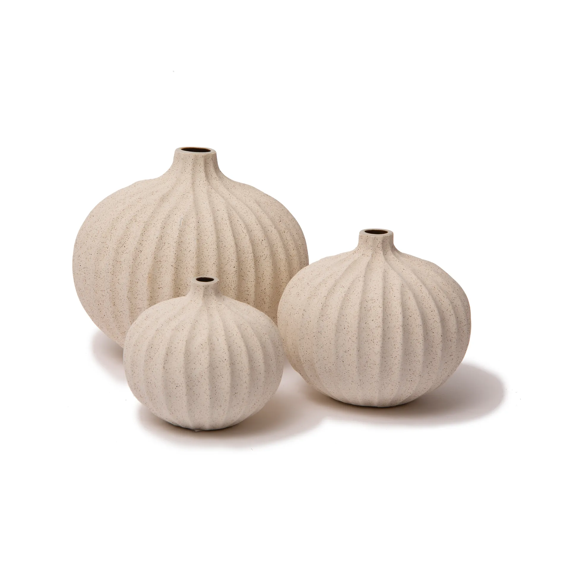 Bari Vase, Sand white light deep line, M Lindform