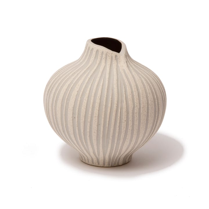 Line Vase - Sand white stone stripe, medium - Lindform