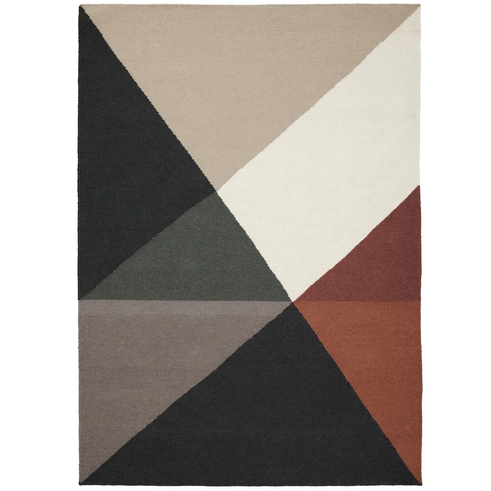 Metri Wollteppich 140 x 200cm, Rust Linie Design